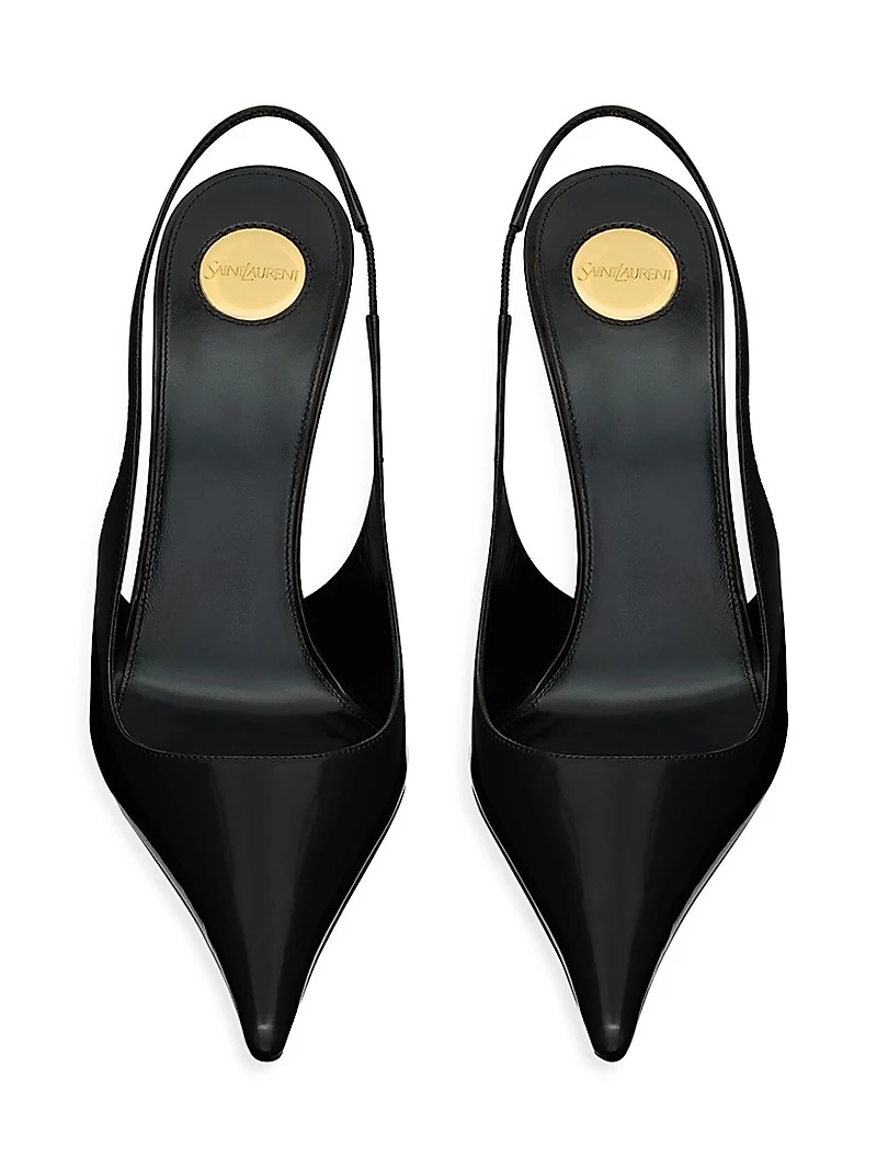 Vendome Slingback Pumps Glazed Leather
