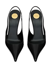 Vendome Slingback Pumps Glazed Leather