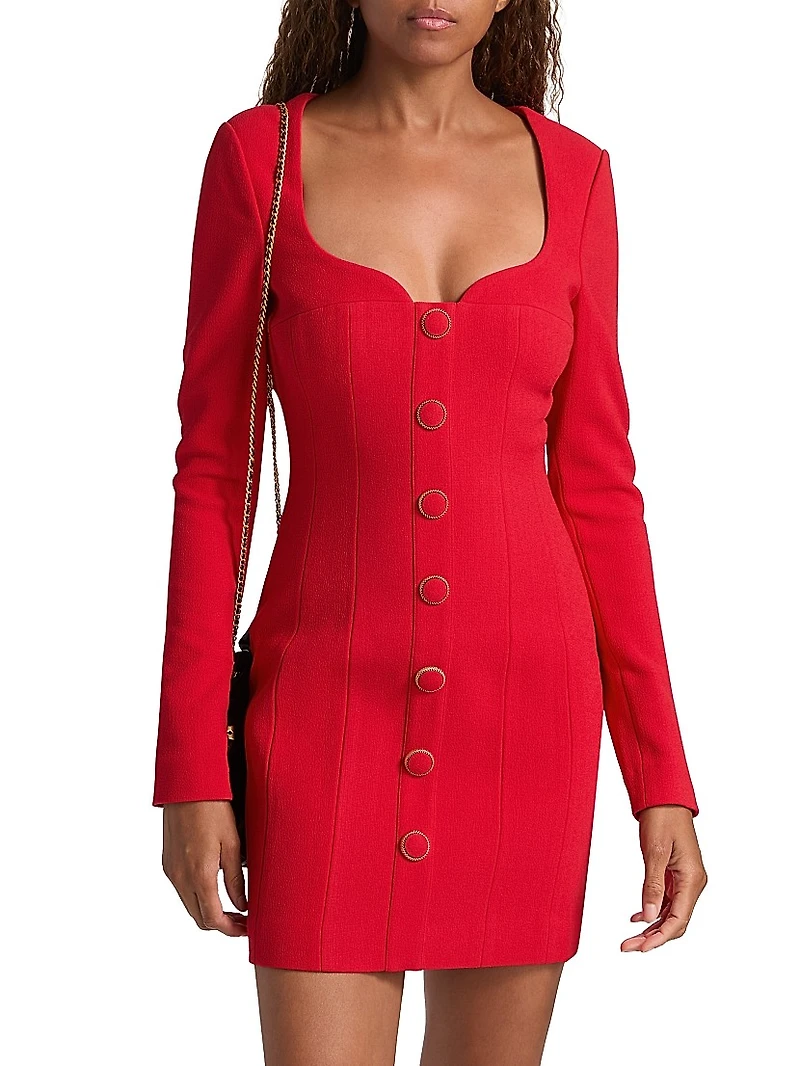 Cameron Tailored Button-Front Minidress