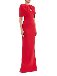 Cameron Cape-Sleeve Gown