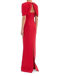 Cameron Cape-Sleeve Gown