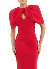 Cameron Cape-Sleeve Gown