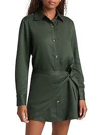 Triva Relaxed Tie-Waist Minidress