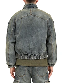 Drop Shoulder Denim Crop Jacket