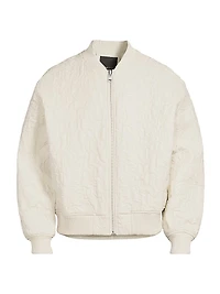 Textured Leather Oversized Bomber Jacket