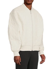 Textured Leather Oversized Bomber Jacket