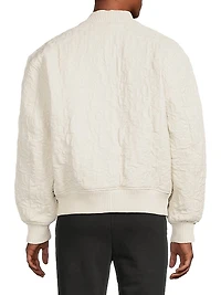 Textured Leather Oversized Bomber Jacket