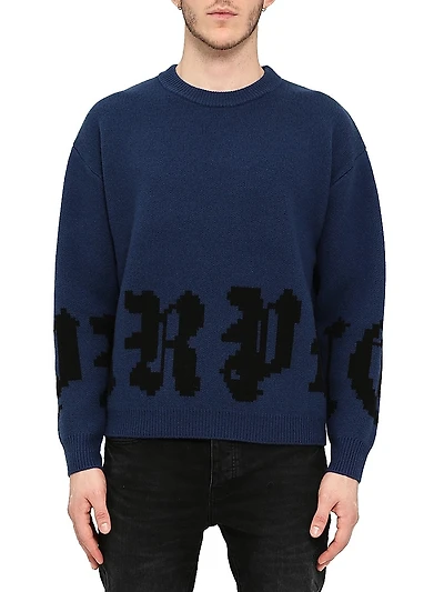 Logo Jacquard Wool Sweater