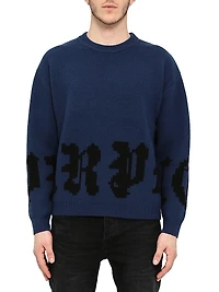 Logo Jacquard Wool Sweater