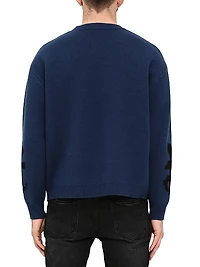 Logo Jacquard Wool Sweater