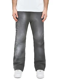Embroidered Heavyweight Fleece Straight-Leg Pants