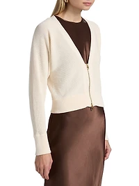 V-Neck Zip-Front Knit Top