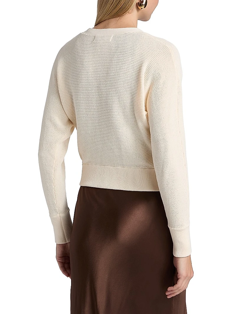 V-Neck Zip-Front Knit Top