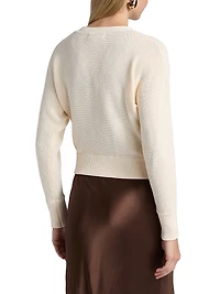 V-Neck Zip-Front Knit Top