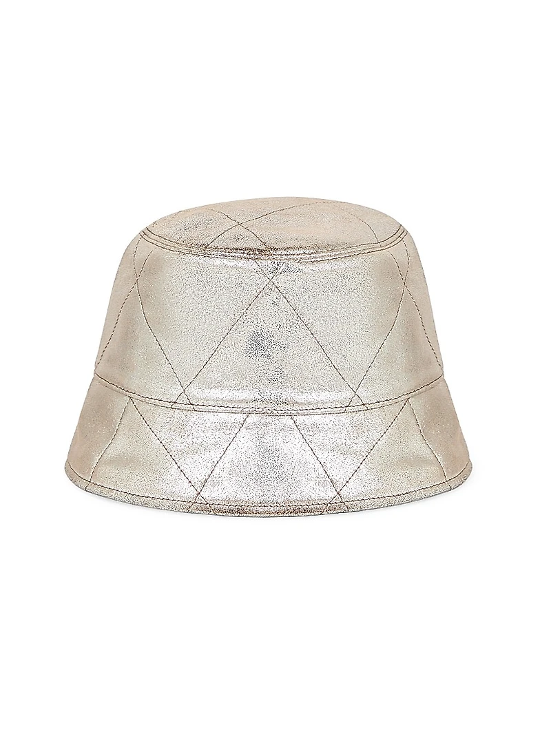Lamé Nappa Leather Bucket Hat