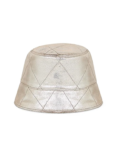Lamé Nappa Leather Bucket Hat
