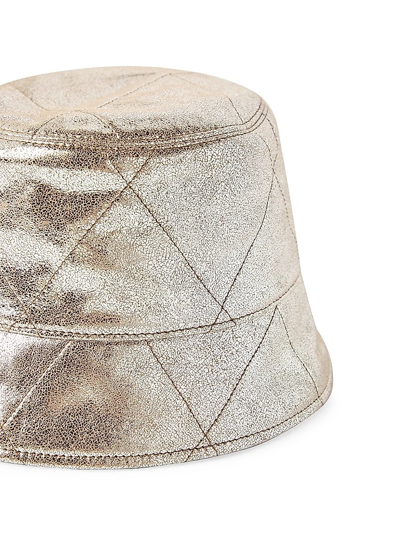 Lamé Nappa Leather Bucket Hat