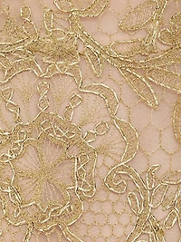 Metallic Embroidered A-Line Gown