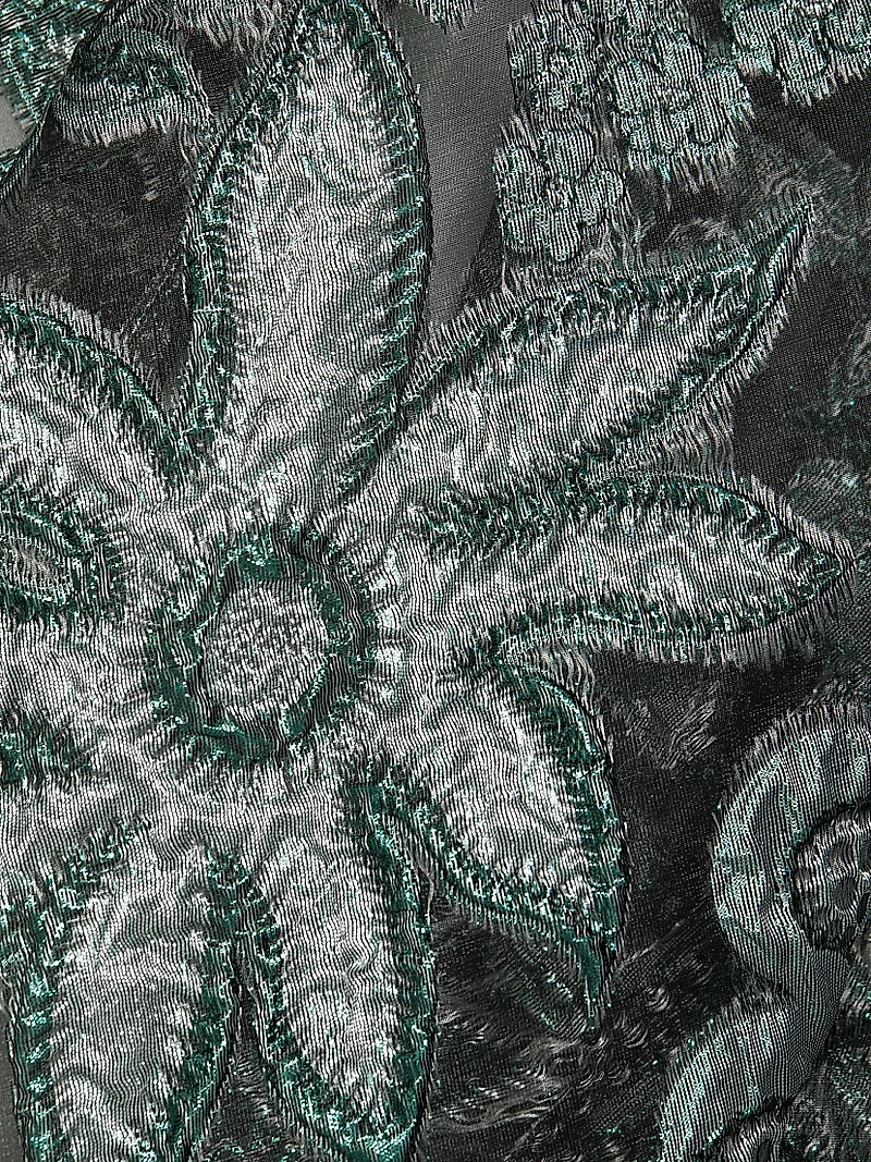 Floral Embroidered Bishop-Sleeve Gown