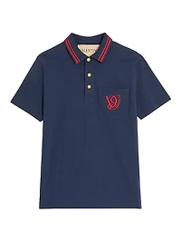 Cotton Piqué Polo Shirt with VG Embroidery