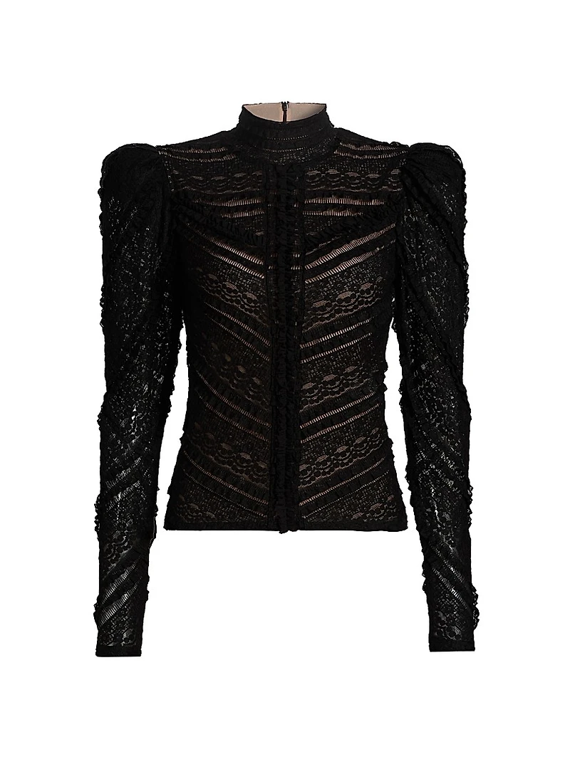 Mito Ruffle & Lace Top