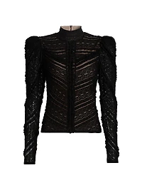 Mito Ruffle & Lace Top