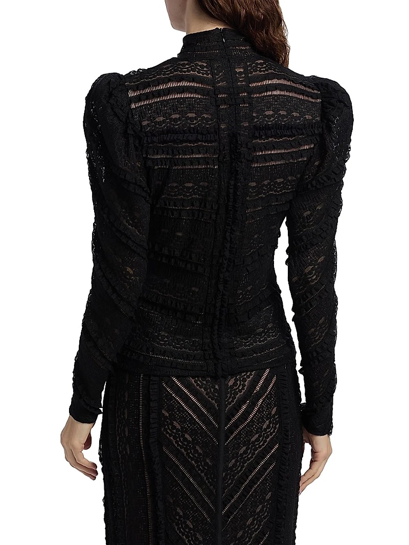 Mito Ruffle & Lace Top