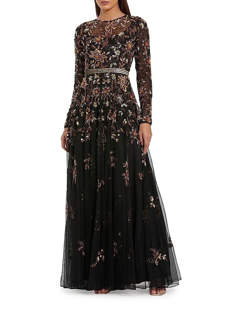 Embellished Chiffon Gown