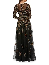 Embellished Chiffon Gown