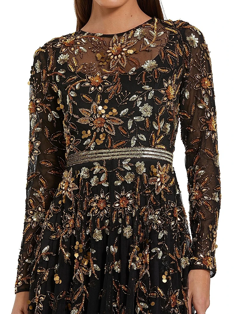 Embellished Chiffon Gown