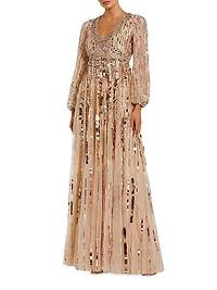 Sequin-Embellished Gown