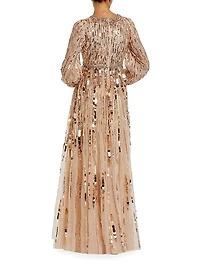 Sequin-Embellished Gown