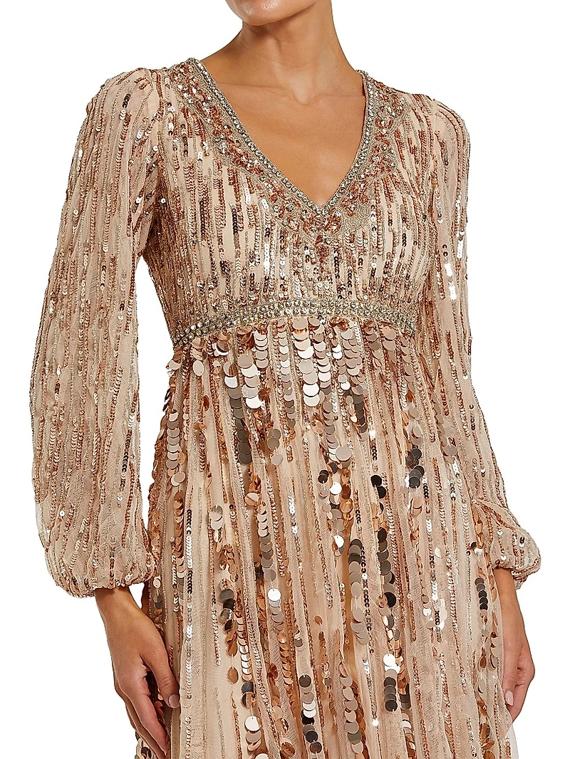 Sequin-Embellished Gown