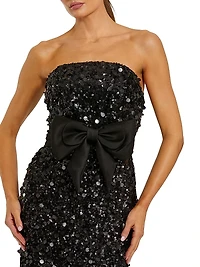 Bandeau Sequined Column Gown