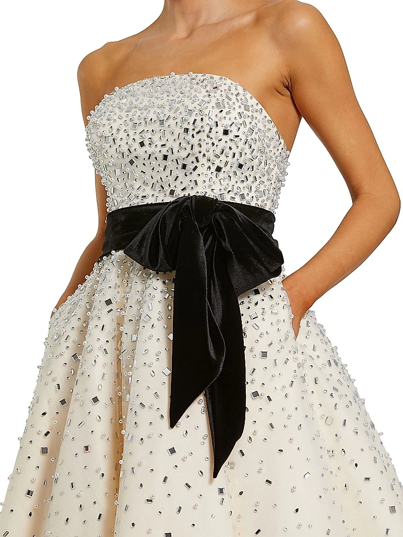 Bandeau Beaded Midi-Dress