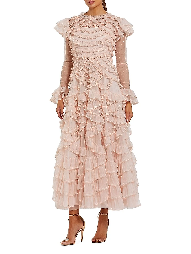 Ruffled Lace Maxi Dress