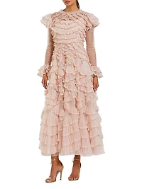 Ruffled Lace Maxi Dress