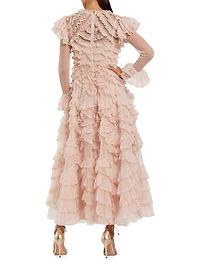 Ruffled Lace Maxi Dress