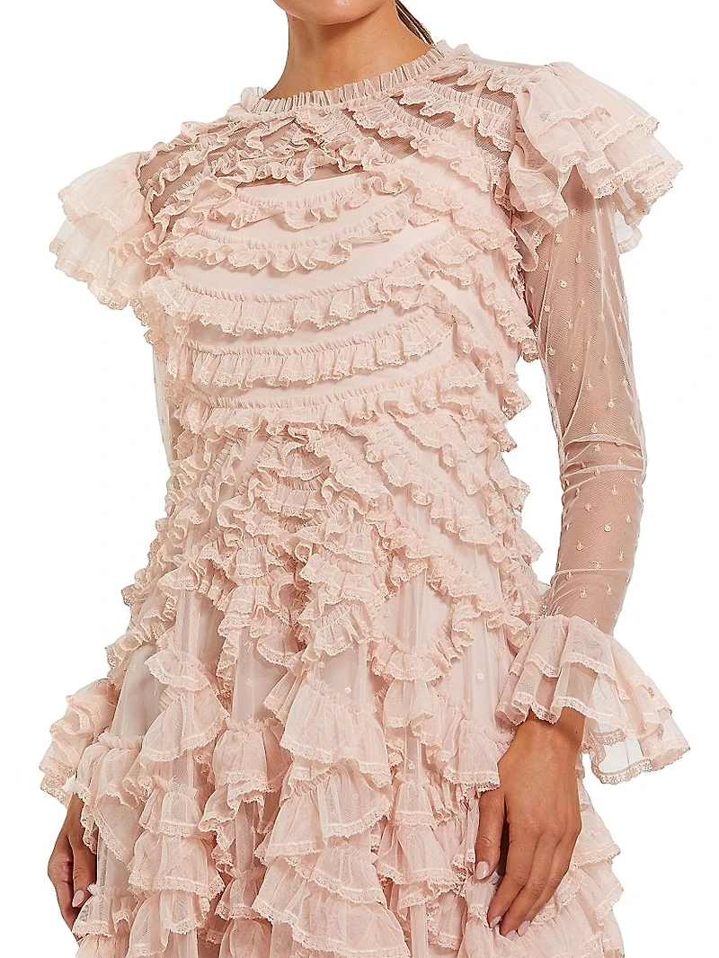 Ruffled Lace Maxi Dress