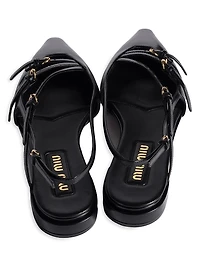 Leather Slingback Ballerinas with Buckles