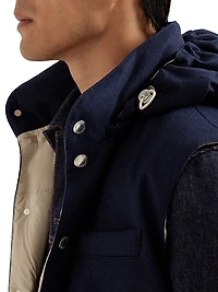 Bonded Wool Beaver Cloth Down Vest