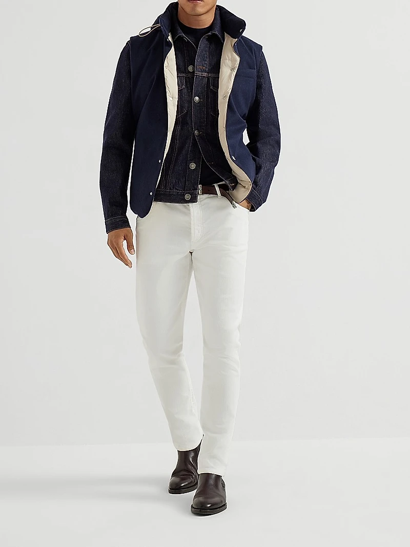 Bonded Wool Beaver Cloth Down Vest