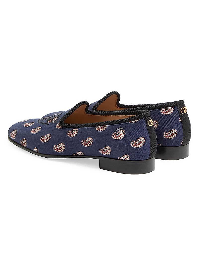 Les Alcôvettes Loafers Voyage Imaginaire Canvas Fabric