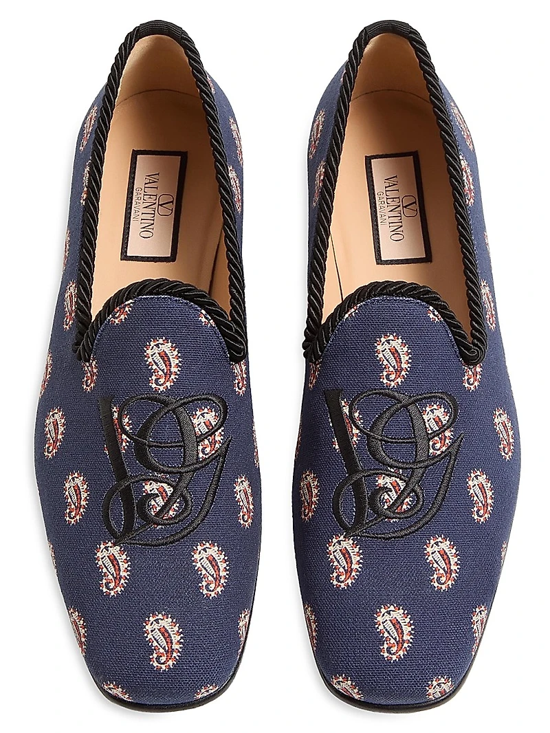 Les Alcôvettes Loafers Voyage Imaginaire Canvas Fabric