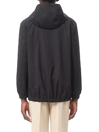 Nylon Hooded Jacket with VLogo Patch