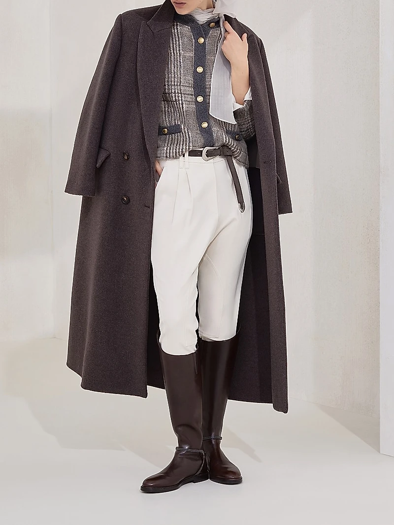 Mohair Virgin Wool and Cashmere Jacquard Cardigan