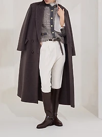 Mohair Virgin Wool and Cashmere Jacquard Cardigan