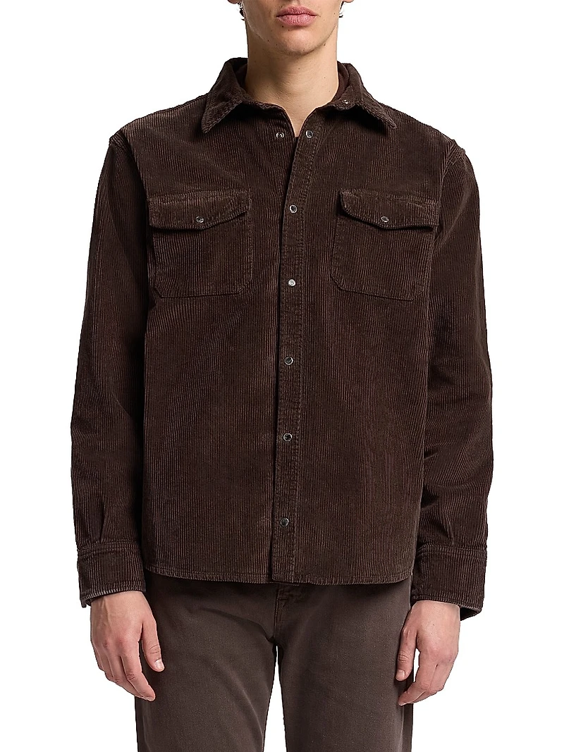 Stretch-Cotton Corduroy Button-Front Shirt