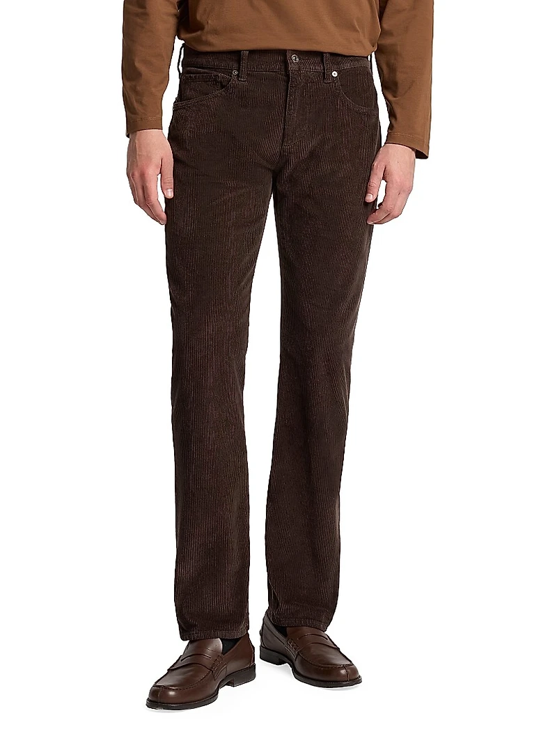 Stretch-Cotton Corduroy Straight-Leg Pants