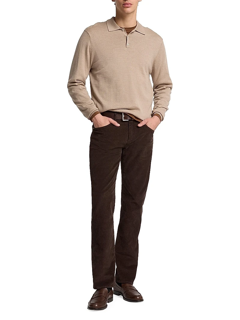 Stretch-Cotton Corduroy Straight-Leg Pants